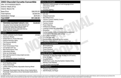 2002 Chevrolet Corvette 2DR CONV