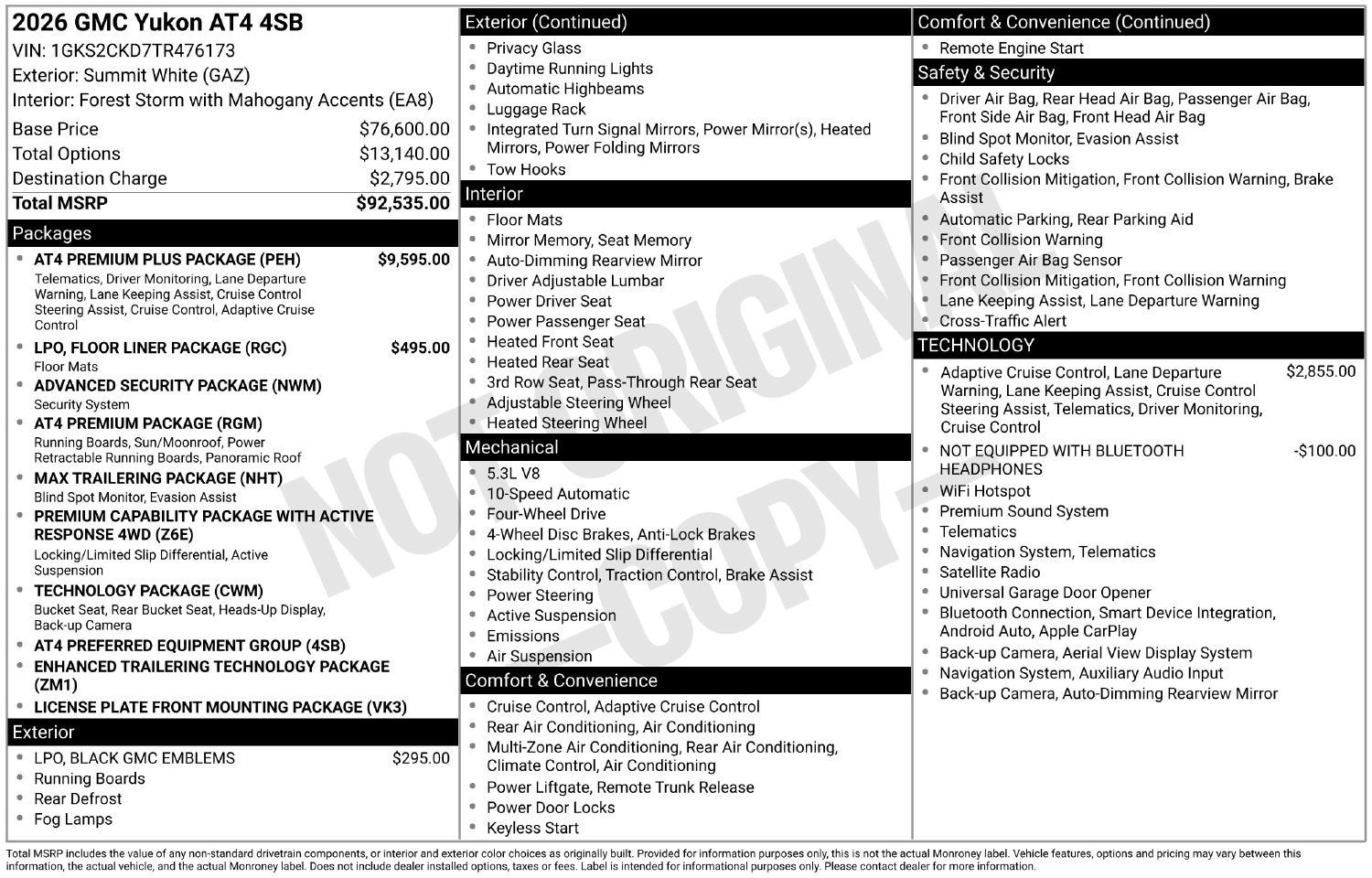 2026 GMC Yukon AT4