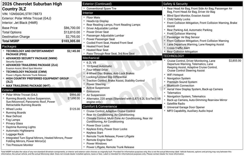 2026 Chevrolet Suburban High Country