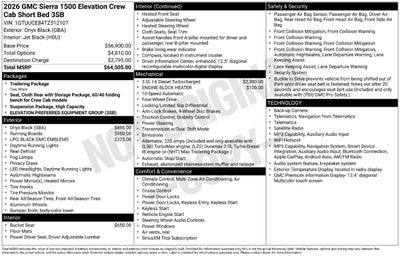 2026 GMC Sierra 1500 Elevation