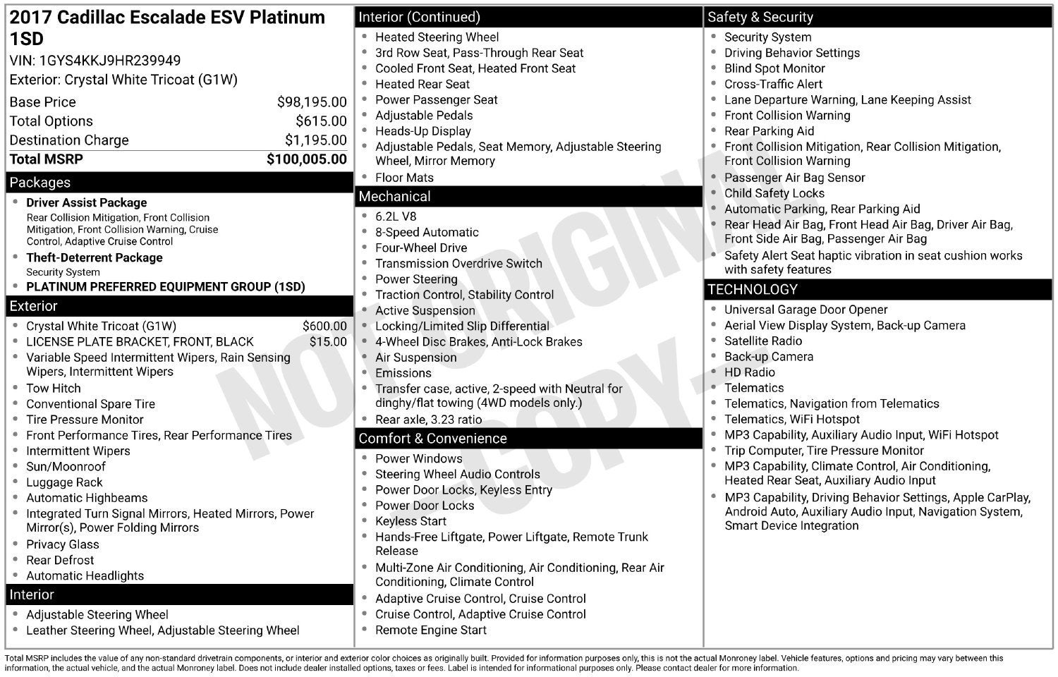 2017 Cadillac Escalade ESV Platinum