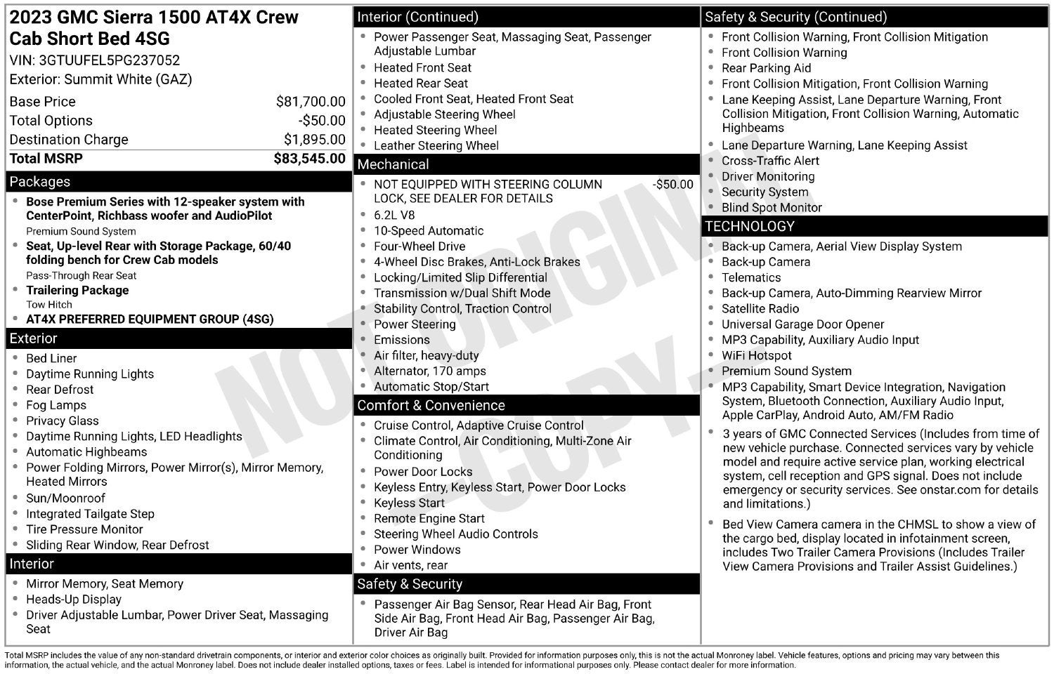 2023 GMC Sierra 1500 AT4X