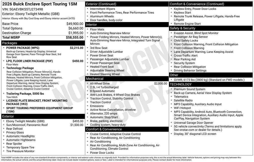 2026 Buick Enclave Sport Touring