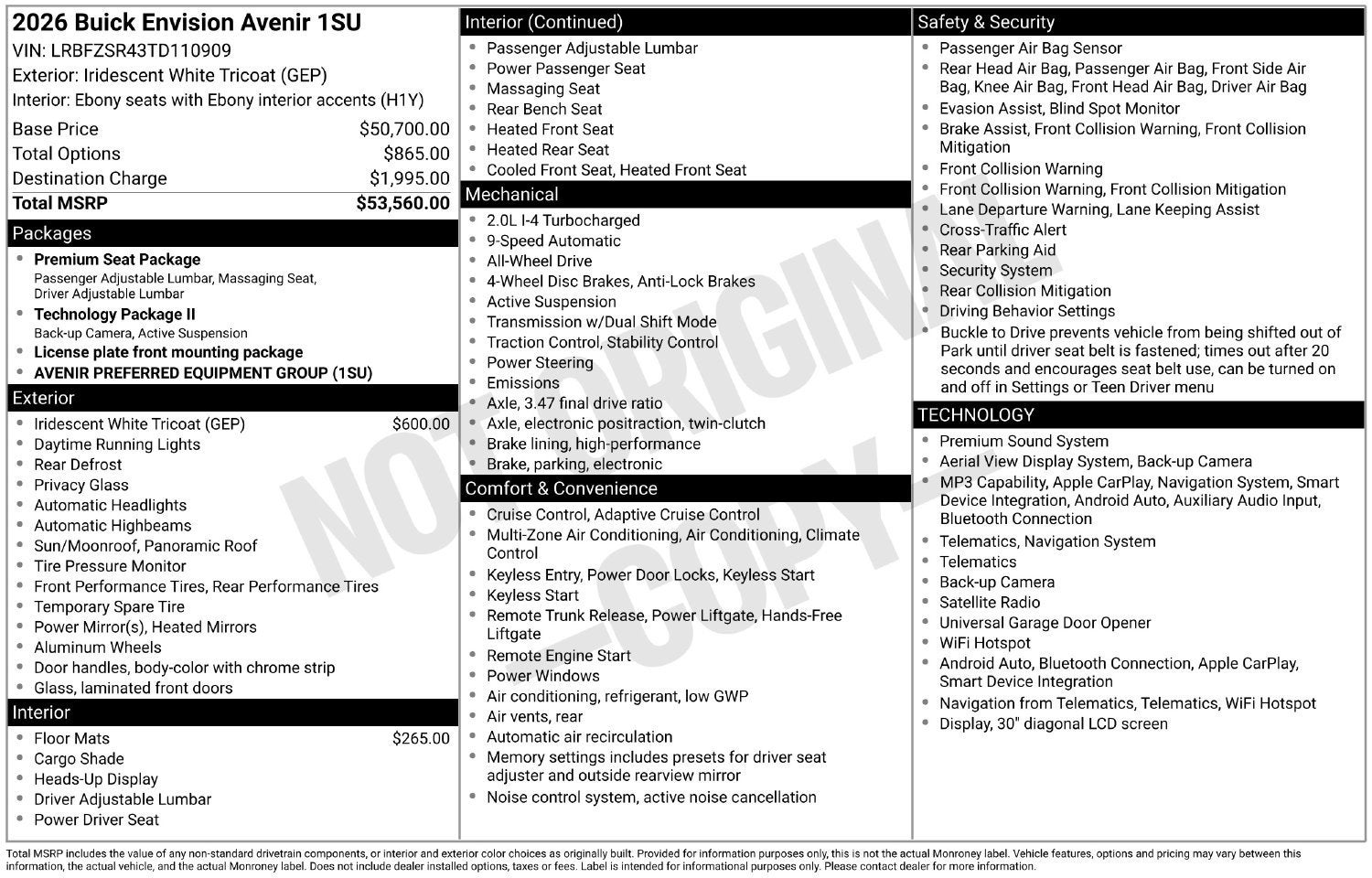 2026 Buick Envision Avenir